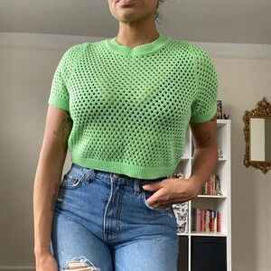 H&M Open Knit Short Sleeve Sweater